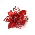 Funkelnde rote künstliche Poinsettia Blume mit Glitzer für Weihnachtsbaumdekoration - Rot