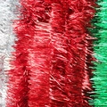 Ghirlanda natalizia di 2 metri in rosso, verde e argento per decorazioni festive di alberi - Rosso