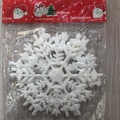 Sparkling white Christmas snowflake ornament with glitter finish in retail packaging - White Snowflake