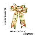 Lazo navideño dorado de 20cm con motivos de Papá Noel y dimensiones decorativas - Lazo Papá Noel Dorado 20cm