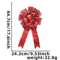 Fiocco di Natale rosso con bordi oro e glitter, 44,7x24,2cm per decoro festa - Grande / Rosso