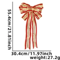 Grande fiocco natalizio a strisce rosse e oro, dimensioni 55,4 cm altezza e 30,4 cm larghezza - Fiocco a Righe Oro e Rosso