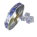 Nastro natalizio blu e argento da 2,5 cm con stelle laser per pacchetti regalo - Stile Largo / Blu