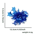 Blue star pom-pom hair clip with glitter fringe for Independence Day celebrations - Blue Star Style