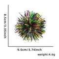 New Orleans Mardi Gras hair clip featuring purple gold and green tinsel pom-poms - Purple Gold Green Fine Filament Style
