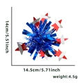 Blue tinsel hair clip with red and white stars for Independence Day celebration - Red Silver Star Style