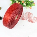 Nastro a rete rosso glitterato per albero di Natale e decorazione di pacchi regalo - Rosso