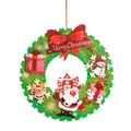 Ghirlanda di Natale con scritta Merry Christmas, Babbo Natale, pupazzo di neve e renna - ZHY-004 / Stile Tondo Babbo Natale Scatola Regalo (ZHY-004)