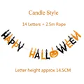 Halloween Happy Halloween felt banner with orange candle flame design 2.5m rope - Letter Candle Style