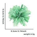 Green and white striped Easter pom-pom hair clip with 9.5cm diameter and 4.9g weight - Green White Striped Style