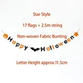 Halloween Happy Halloween felt banner with pumpkin, bats, and stars in non-woven fabric - Letter Star Style