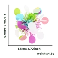 Colorful Easter macaron striped pom-pom hair clip with round discs weighing 4.6g - Rainbow Sequins Tinsel Style