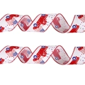 Patriotic USA flag and red truck ribbon for Independence Day holiday decoration - White Truck / 1m