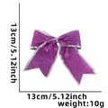 Fiocco natalizio viola glitterato da 13 cm con bordo argento per decorazione - Viola