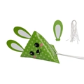 Easter rabbit triangle candy box with green polka dots and long decorative ears - Green Bunny
