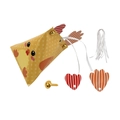 Easter chick triangular gift box in yellow with dots, ribbons, and cute wings accessories - Orange Chicken
