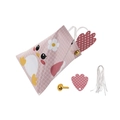Pink checkered Easter gift box with cartoon chick design and heart-shaped tag - Pink Chicken