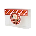 Weihnachtsgeschenkbox mit rot-goldenen Streifen und Weihnachtsmann-Sticker für Kekse - Weihnachtsmann-Stil (Rot)