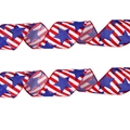 US flag style ribbon with blue stars and red stripes for Independence Day decor - Blue Pentagram / 1m