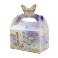 Geschenkbox mit Schmetterlingsmotiv in Pastellviolett und goldenem 3D-Schmetterlingsgriff - Lila Schmetterling Handbox