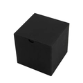 Matzwarte vierkante kraftpapier geschenkdoos met duimgreep deksel 10x10x10cm - Zwart (Zwarte Kartonnen Doos)