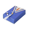 Dunkelblaue Abschluss-Geschenkbox mit Doktorhut-Dekor und Talar-Motiv für Süßigkeiten - Blaue Talar-Schubladenbox