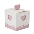 Pink and white heart-shaped gift box with cutout detail and scalloped edge finish - Pink Double Heart