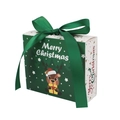 Scatola regalo di Natale verde scuro con motivo a renna e fiocco in raso verde - Stile Renna Verde Scuro