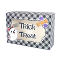 Halloween black and white grid candy box with wave window and trick or treat ghost print - Black (Ghost Pattern)
