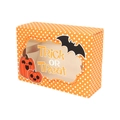 Halloween orange polka dot cookie box with pumpkin and window for trick or treat candy - Orange (Pumpkin Pattern)