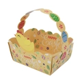 Oster-Geschenkkorb aus Papier mit gelbem Küken-Motiv und Happy Easter Text für Kinder - Gelber Korb