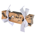 Orange graduation candy gift box with black splatters and a white satin ribbon bow - Yellow