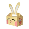 Gelbe Osterhase Geschenkschachtel mit 3D-Ohren und bunten Blumen-Illustrationen - Gelb