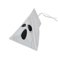 Caja de dulces de Halloween en forma de pirámide con cara de fantasma y lazo - Estilo Fantasma Blanco