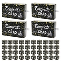 Graduation surprise gift box set with 4 large and 40 small black and gold candy boxes - Black