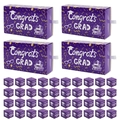 Purple graduation gift box set featuring Congrats GRAD design and silk handles - Purple