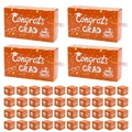 Orange graduation surprise box set with 44 pieces including congrats grad gift boxes - Orange