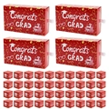 Red graduation surprise gift box set with Congrats Grad gold lettering and 40 small boxes - Red