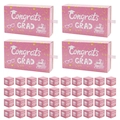 Pink graduation surprise gift box set with Congrats Grad print and 44 pieces in total - Pink