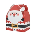 Christmas square muffin box with red Santa Claus design and handle for gifts - Red Santa Claus