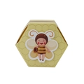 Gelbe sechseckige Bienenzuckerdose mit Wabenmuster und niedlicher Cartoonfigur - Gelbe Bienenbox