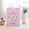 Pink paper gift bag for baby girl shower featuring cute octopus and whale patterns - Pink Gift Bag