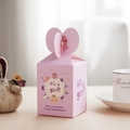 Scatola regalo rosa It's a Girl per baby shower con disegni di animali e manico - Scatola di caramelle rosa piccola