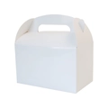 Minimalist white paper gift box with integrated handle for party candy and pastries - White