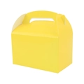 Bright yellow cardboard gable box with integrated handle for party candy packaging - Yellow