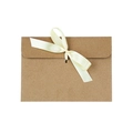 European kraft paper gift envelope with elegant cream-colored satin bow knot - Kraft Envelope With Cream Ribbon