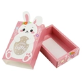 Pink drawer candy box featuring a white Easter bunny and floral Happy Easter graphics - Pink Rabbit