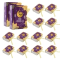 Buchförmige lila Eid-Geschenkboxen mit Goldfolie und Seidenband für Partys - Buchschachtel / Lila