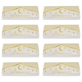 8-pack white Eid Mubarak money gift cards with golden mosque and crescent moon design - White