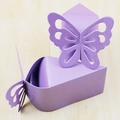 Elegant purple pearlescent cardstock candy boxes with laser-cut butterfly decorations - Small / Purple